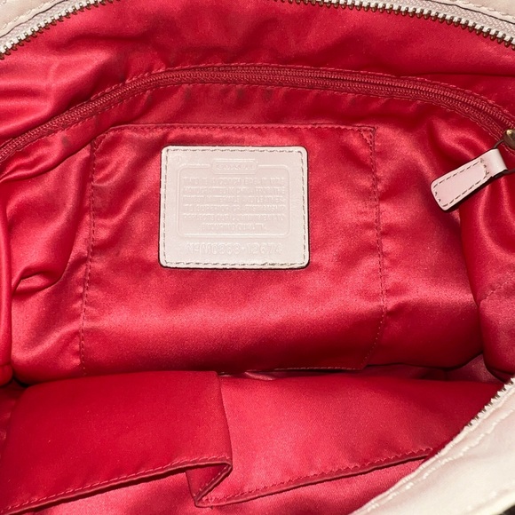 Coach- Zoe Signature Ivory/Tan, Signature Print Canvas Leather Shoulder Bag - Picture 3 of 4